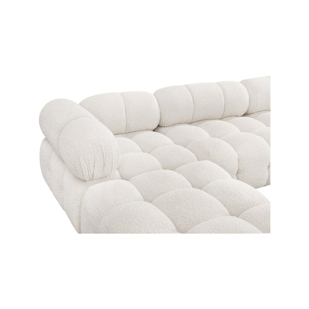 Ames Cream Boucle Fabric Modular Sectional