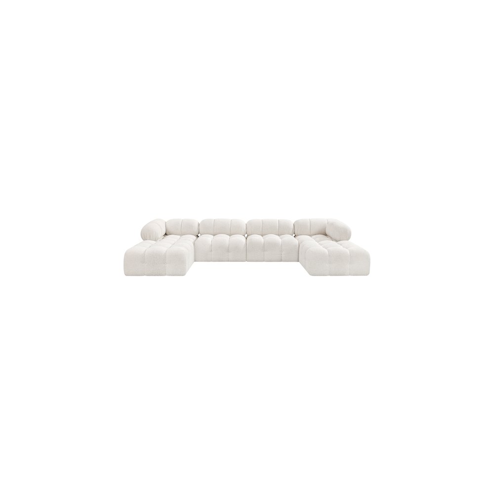 Ames Cream Boucle Fabric Modular Sectional