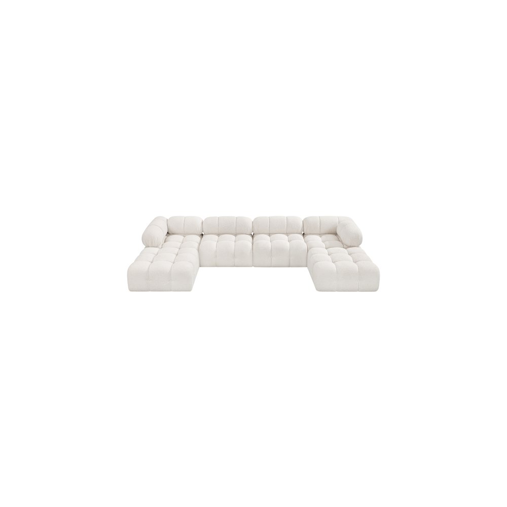 Ames Cream Boucle Fabric Modular Sectional