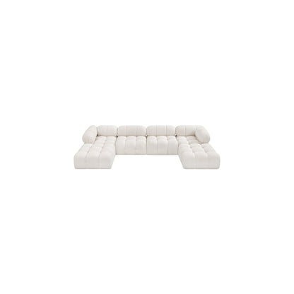 Ames Cream Boucle Fabric Modular Sectional