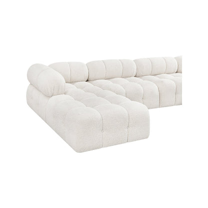 Ames Cream Boucle Fabric Modular Sectional