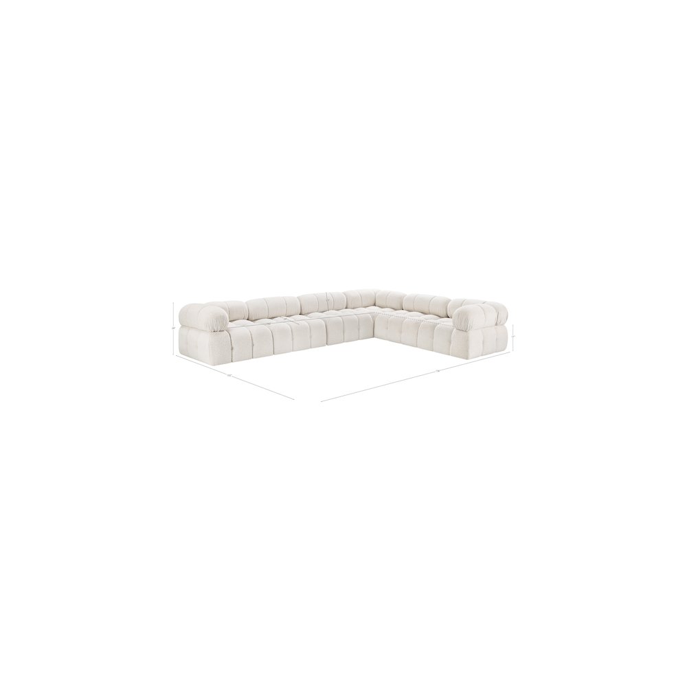 Ames Cream Boucle Fabric Modular Sectional