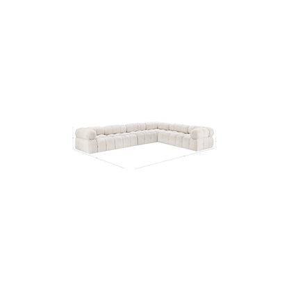 Ames Cream Boucle Fabric Modular Sectional