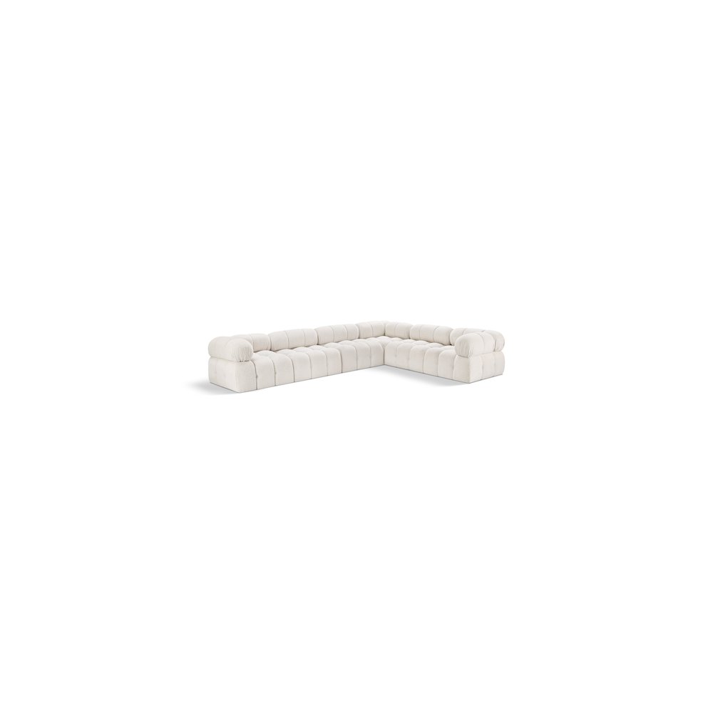 Ames Cream Boucle Fabric Modular Sectional