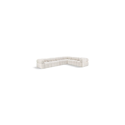 Ames Cream Boucle Fabric Modular Sectional