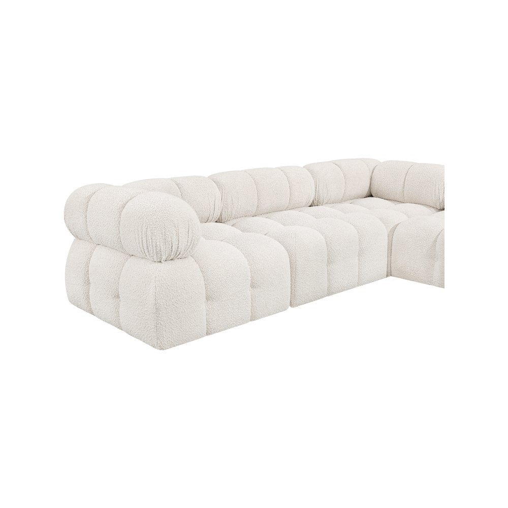 Ames Cream Boucle Fabric Modular Sectional