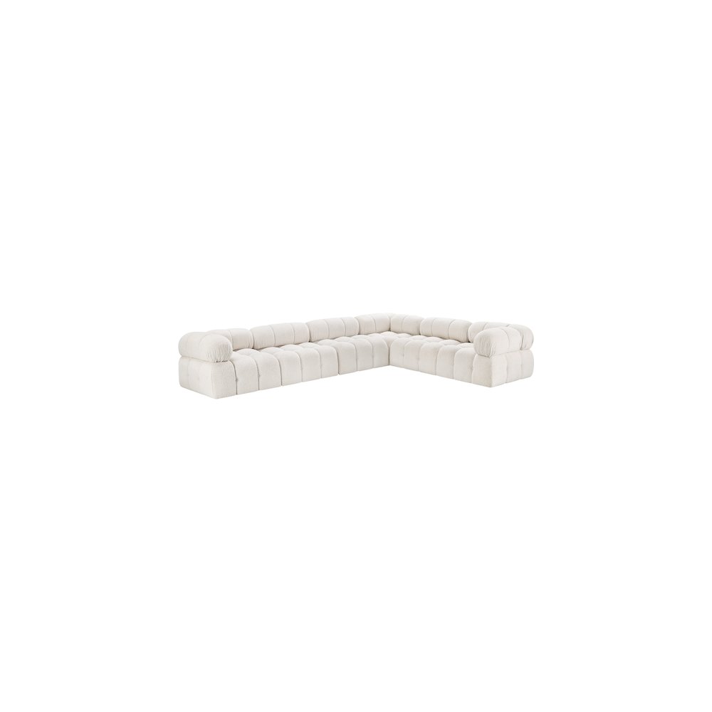 Ames Cream Boucle Fabric Modular Sectional