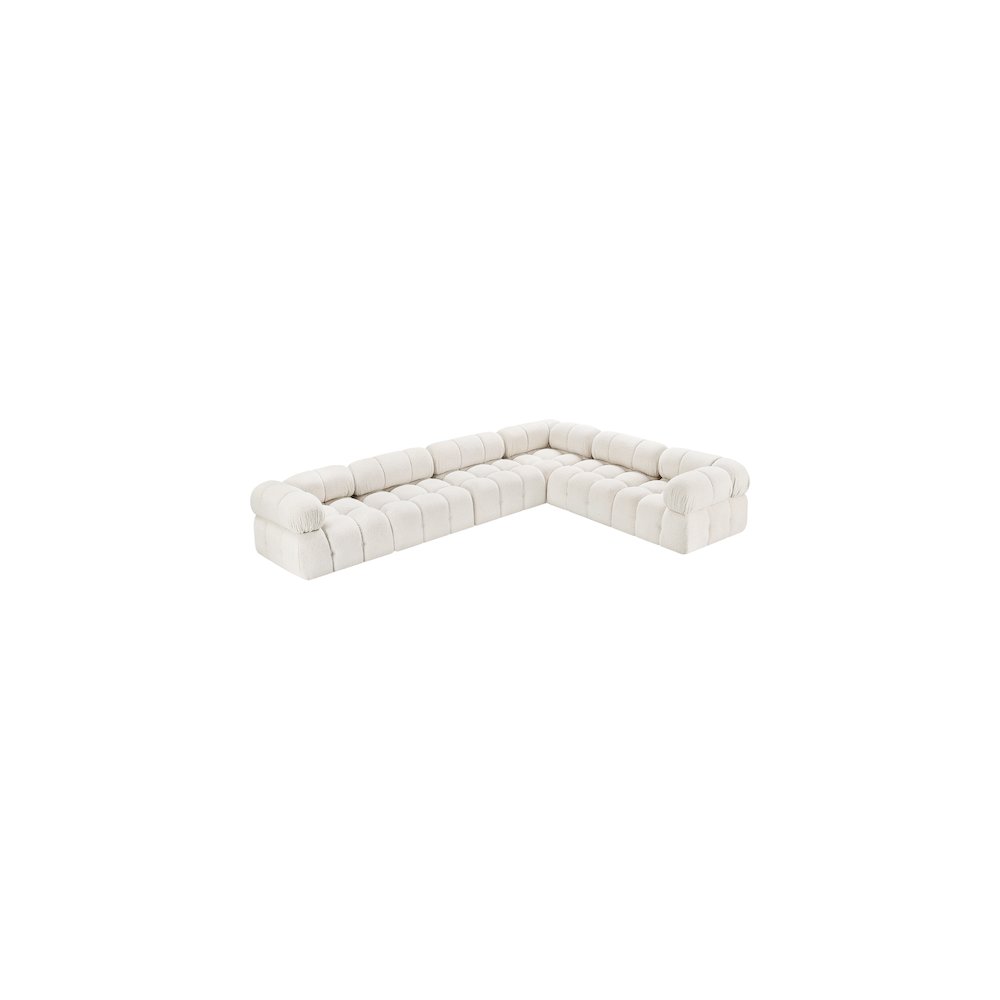 Ames Cream Boucle Fabric Modular Sectional