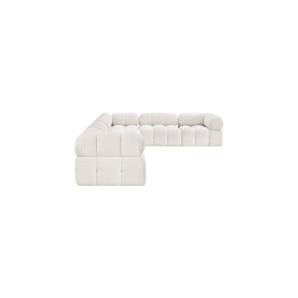 Ames Cream Boucle Fabric Modular Sectional