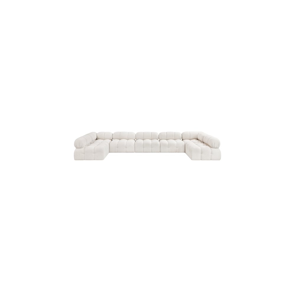 Ames Cream Boucle Fabric Modular Sectional