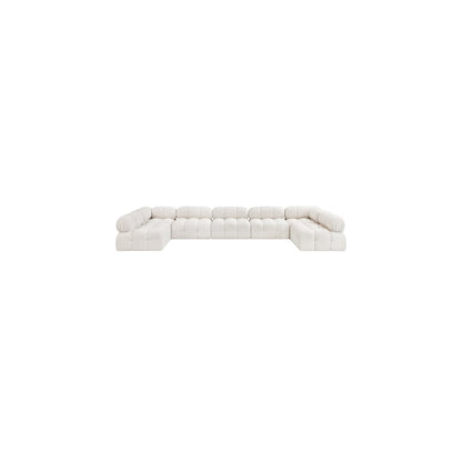 Ames Cream Boucle Fabric Modular Sectional