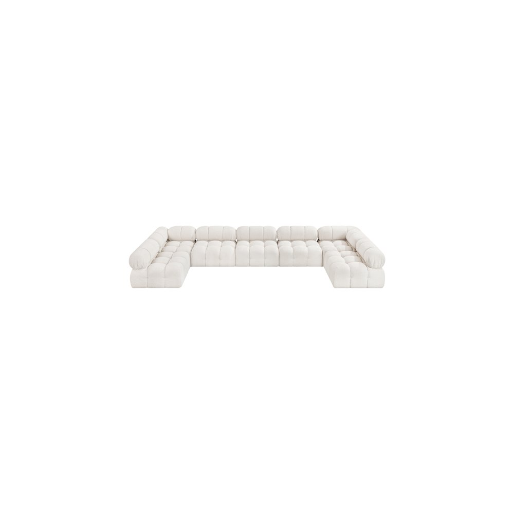Ames Cream Boucle Fabric Modular Sectional