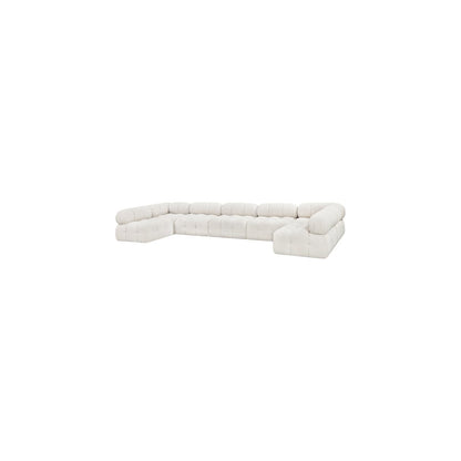 Ames Cream Boucle Fabric Modular Sectional