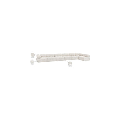 Ames Cream Boucle Fabric Modular Sectional