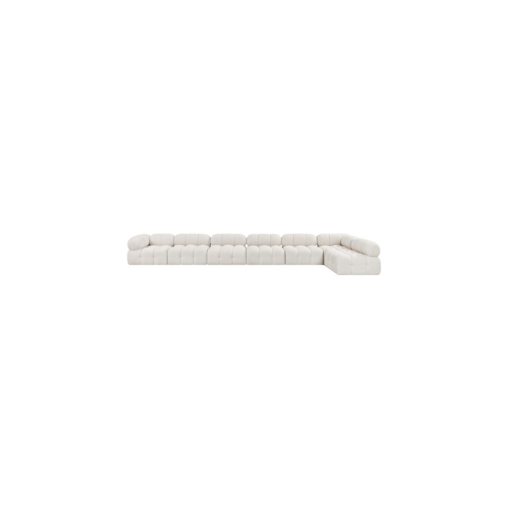 Ames Cream Boucle Fabric Modular Sectional