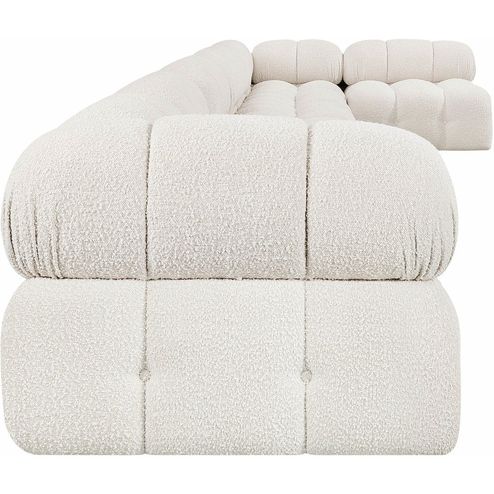 Ames Cream Boucle Fabric Modular Sectional