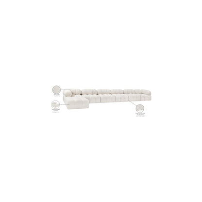 Ames Cream Boucle Fabric Modular Sectional