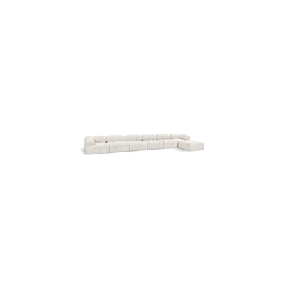 Ames Cream Boucle Fabric Modular Sectional