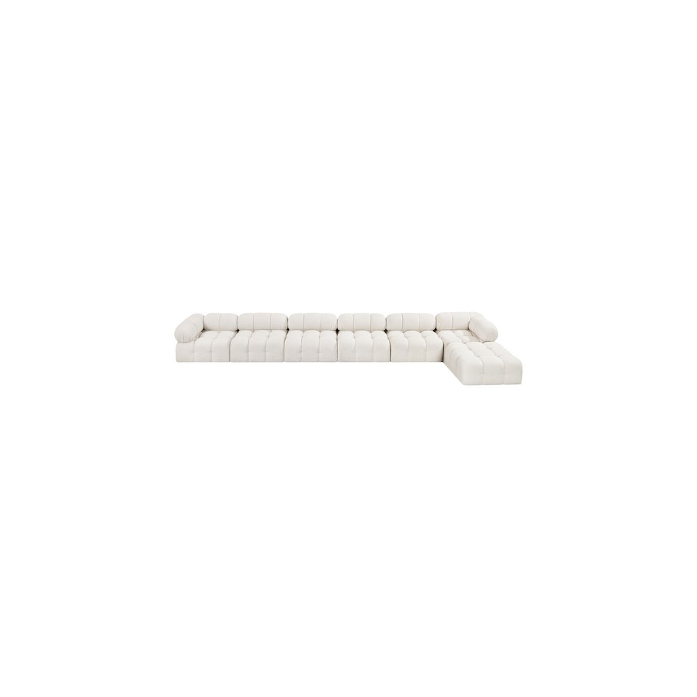 Ames Cream Boucle Fabric Modular Sectional