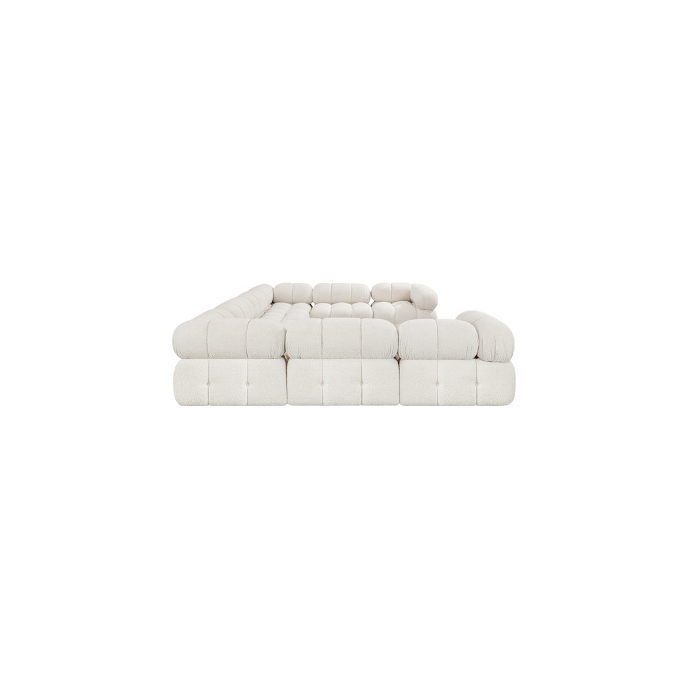 Ames Cream Boucle Fabric Modular Sectional