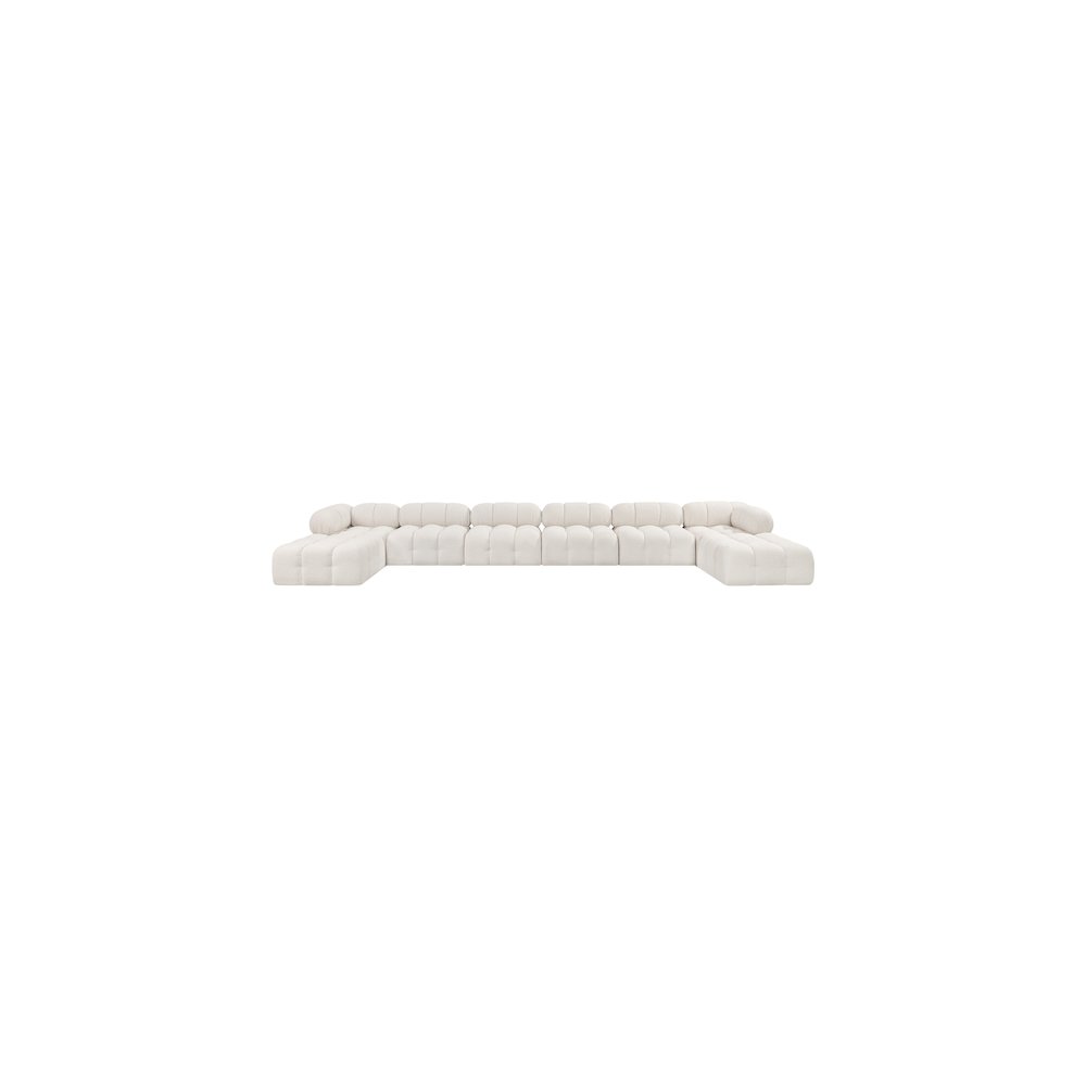 Ames Cream Boucle Fabric Modular Sectional