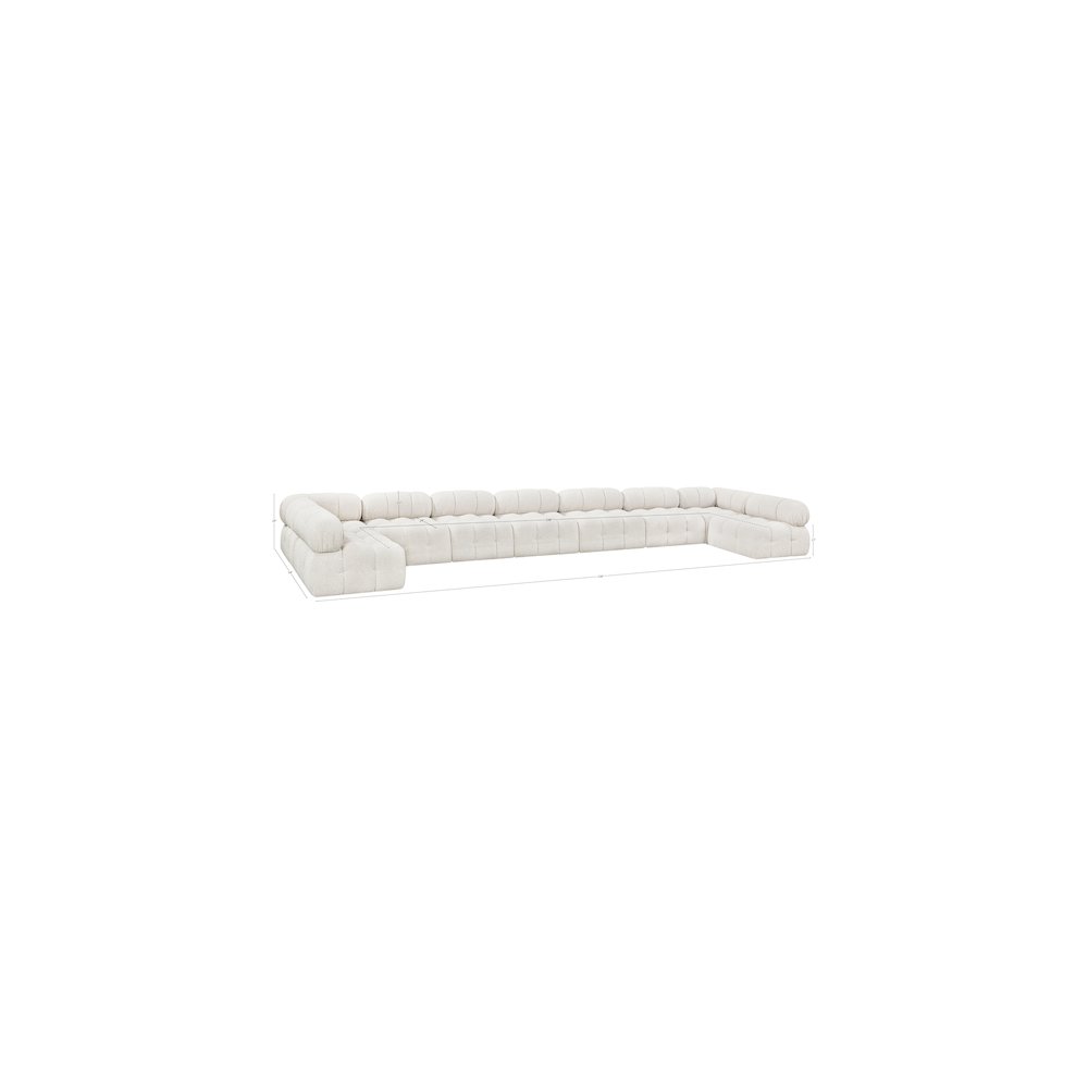 Ames Cream Boucle Fabric Modular Sectional