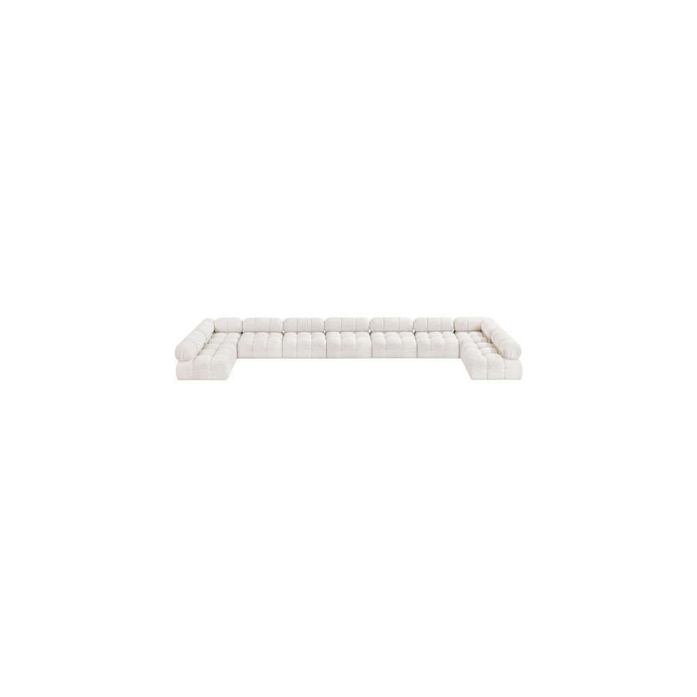 Ames Cream Boucle Fabric Modular Sectional