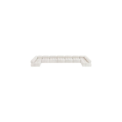 Ames Cream Boucle Fabric Modular Sectional
