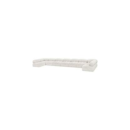 Ames Cream Boucle Fabric Modular Sectional
