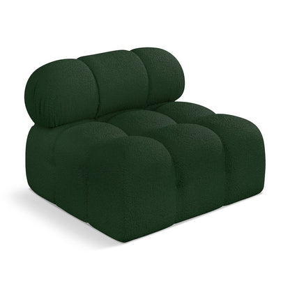 Ames Green Boucle Fabric Armless
