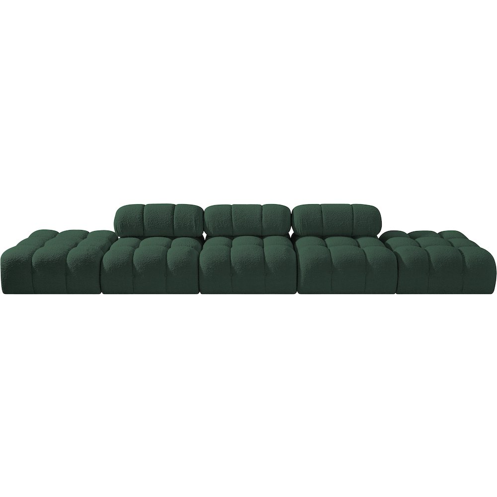 Ames 170" Green Boucle Fabric Upholstered 5pc. Modular Sofa