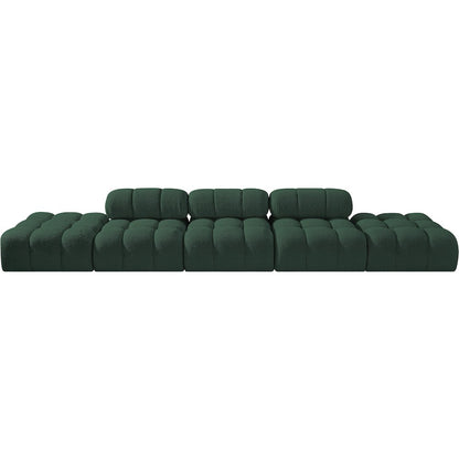Ames 170" Green Boucle Fabric Upholstered 5pc. Modular Sofa