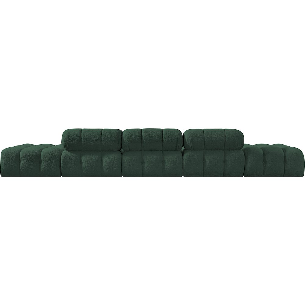 Ames 170" Green Boucle Fabric Upholstered 5pc. Modular Sofa
