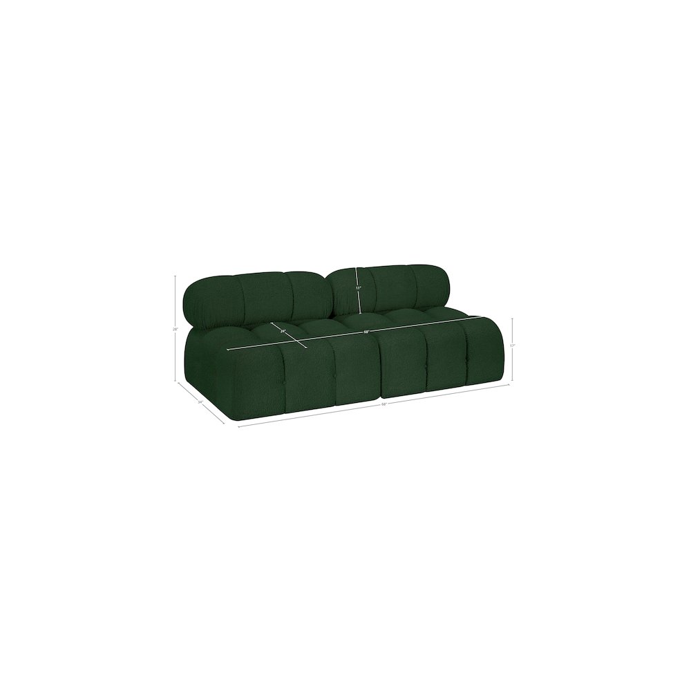 Ames Green Boucle Fabric Modular Sofa
