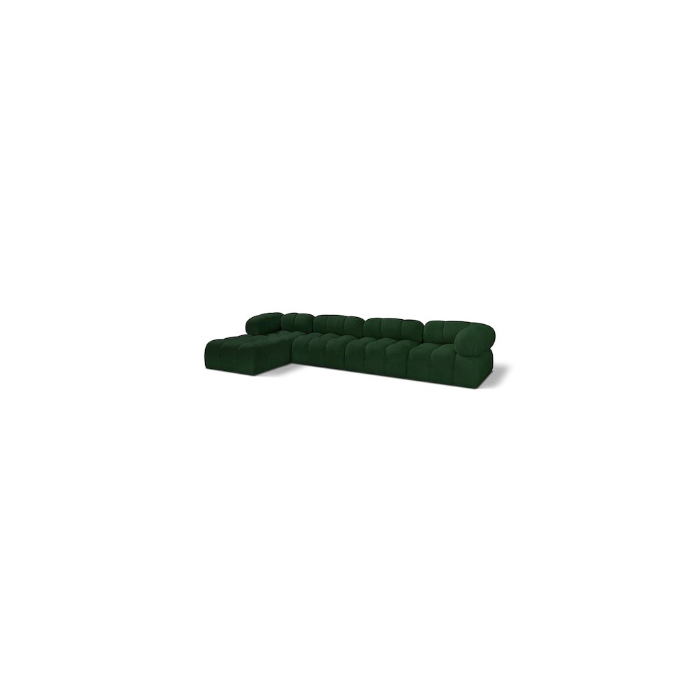 Ames Green Boucle Fabric Modular Sectional
