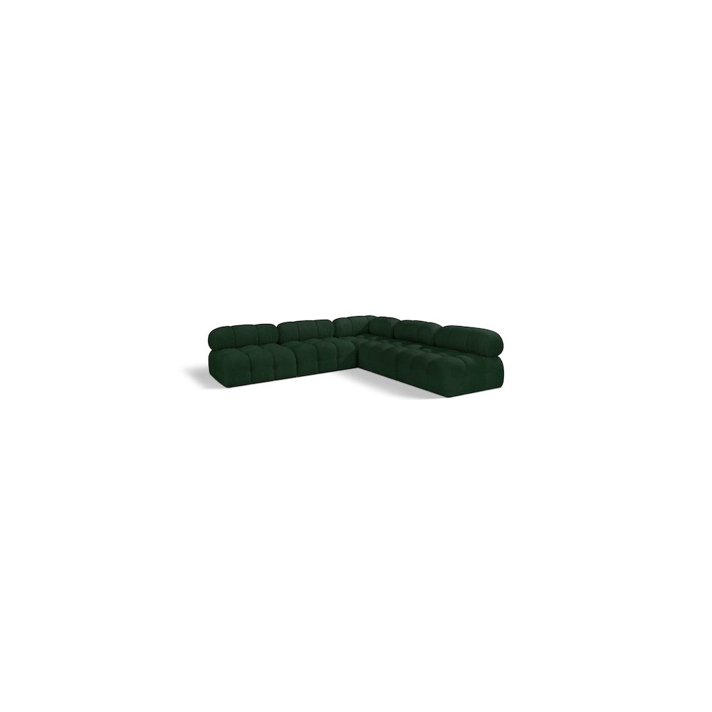 Ames Green Boucle Fabric Modular Sectional