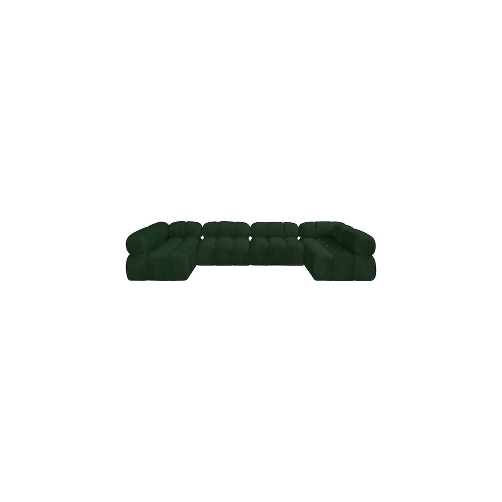 Ames Green Boucle Fabric Modular Sectional