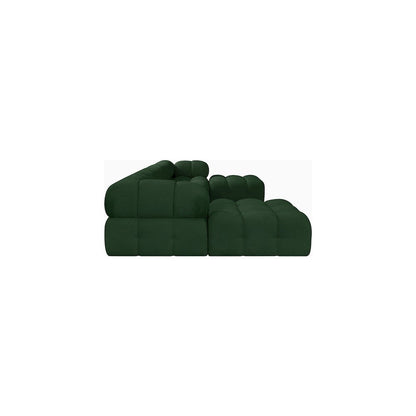 Ames Green Boucle Fabric Modular Sectional