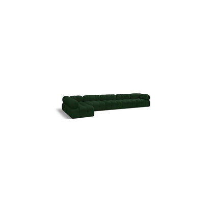 Ames Green Boucle Fabric Modular Sectional