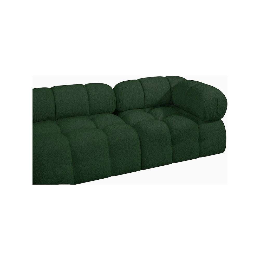 Ames Green Boucle Fabric Modular Sectional