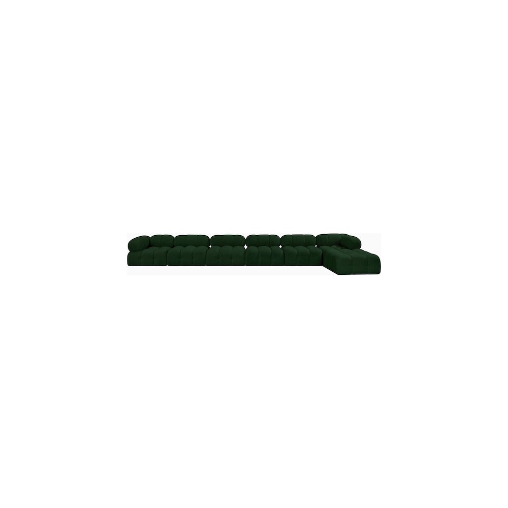 Ames Green Boucle Fabric Modular Sectional