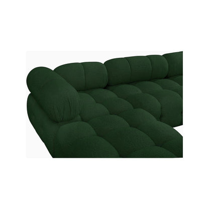 Ames Green Boucle Fabric Modular Sectional
