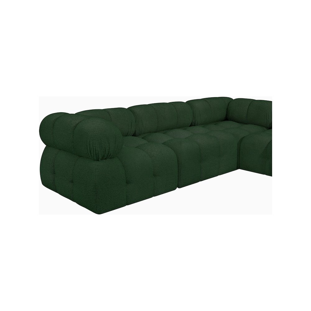 Ames Green Boucle Fabric Modular Sectional