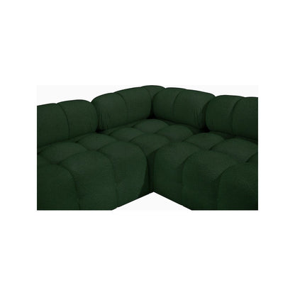 Ames Green Boucle Fabric Modular Sectional