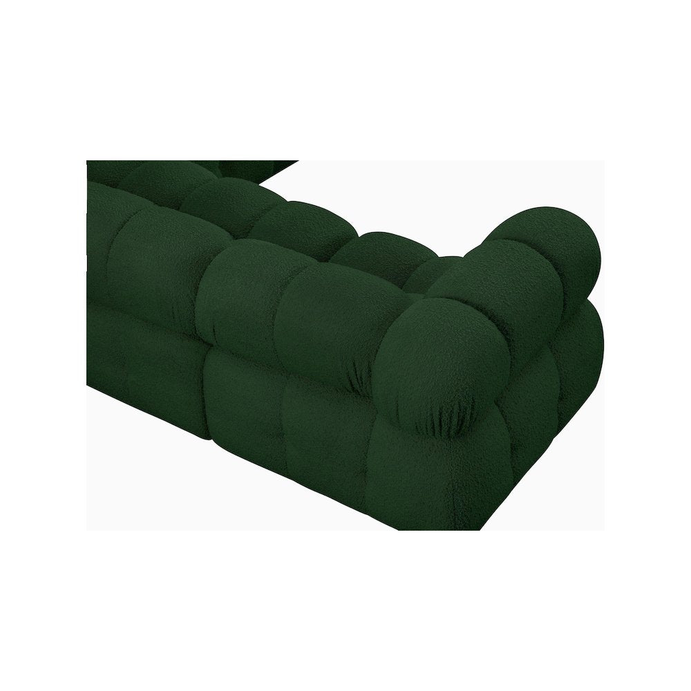 Ames Green Boucle Fabric Modular Sectional