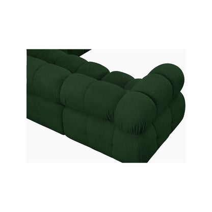 Ames Green Boucle Fabric Modular Sectional