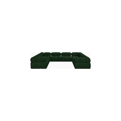 Ames Green Boucle Fabric Modular Sectional