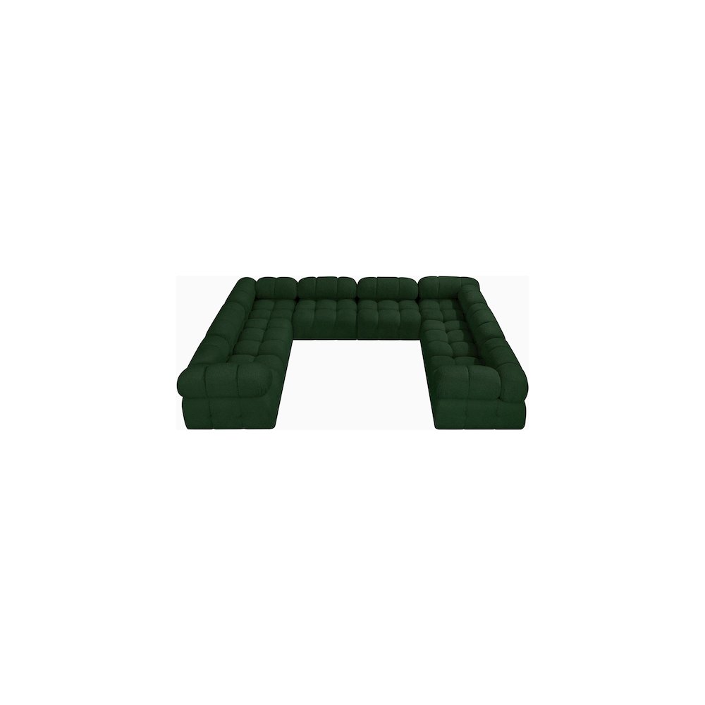 Ames Green Boucle Fabric Modular Sectional