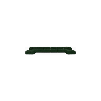 Ames Green Boucle Fabric Modular Sectional