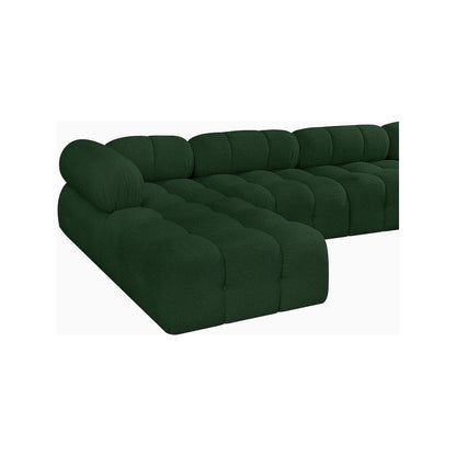 Ames Green Boucle Fabric Modular Sectional